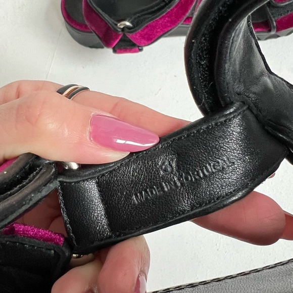 Sandro Paris | Fuchsia Velvet Sandals - Picture 5 of 7